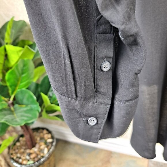 Old Navy Size XXL “The Tunic Shirt” Black Long Sleeve Round Collar Lightweight - Picture 8 of 13
